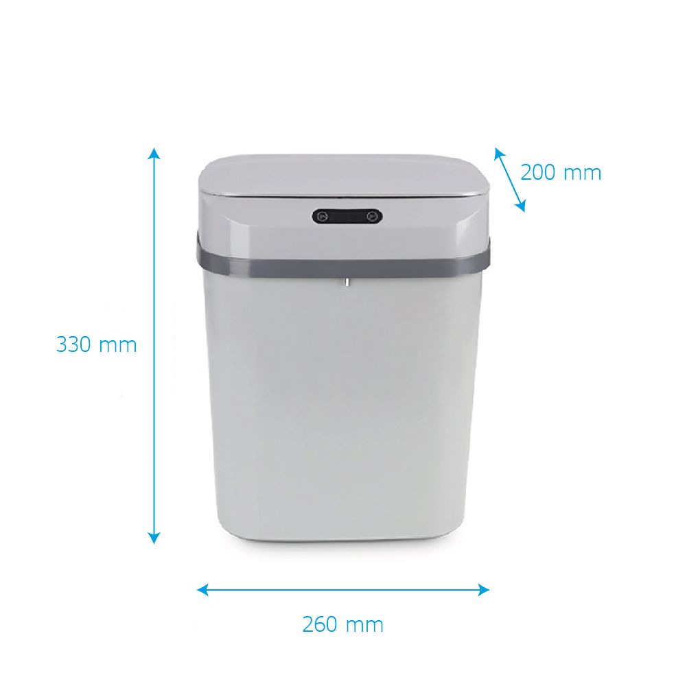  Cubo de basura de plástico de alta capacidad de 13 galones sin  contacto con tapa de detección de movimiento, cubo de basura automático  para dormitorio, baño, oficina en casa, 50 litros (